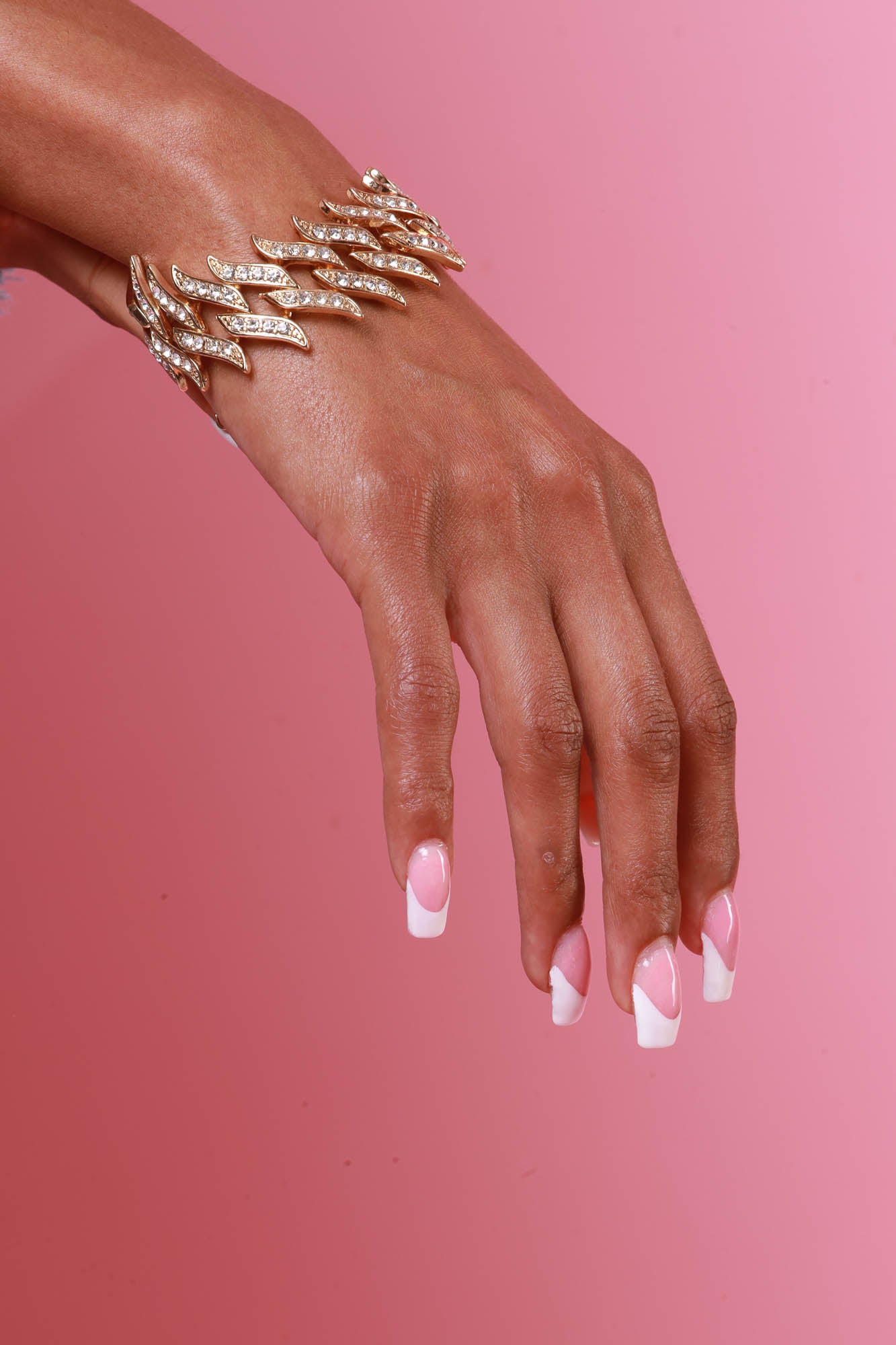 Fire & Flames Rhinestone Embellished Bracelet - Gold